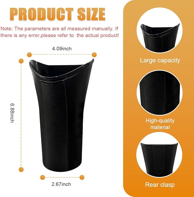 Car Umbrella Storage Bucket, Waterproof & Leakproof Auto Front Back Seat Door Umbrella Storage Hanging Holder, Portable Vehicle Center Console Armrest Trash Can for Home, Office(Black)