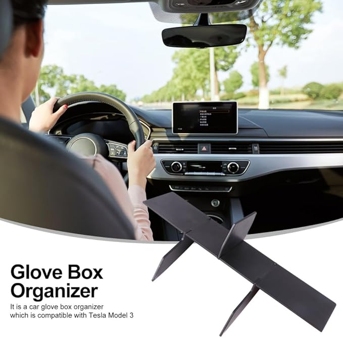 GARVALON Glove Box Organizer Storage Insert Divider for 2024 Molded Fit Console Tray 13.58X2.75X0.11In Car Interior Storage Solution
