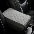 Car Center Console Cover, Leather Waterproof Vehicle Armrest Box Pad, Memory Cotton Comfortable Automotive Interior Seat Box Cushion Protector Accessories, Universal for Most Cars (Gray)