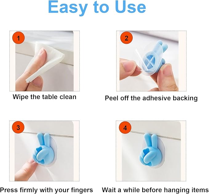 24Pcs Silicone Cord Holders, Thumbs Up Wall Hook for Keys Cord Organizer, Self Adhesive Cable Clips Hooks, Cool Office Gadgets for Desk Stuff