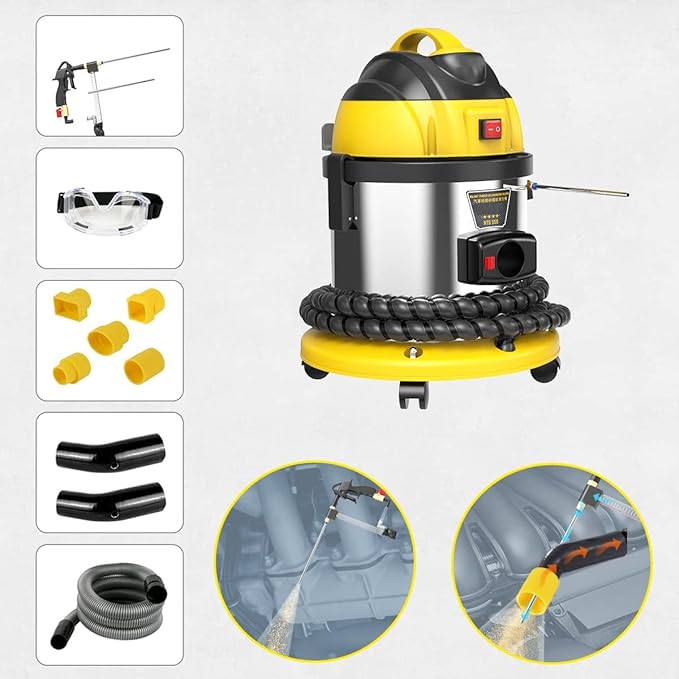 Walnut Blasting Kit for Carbon Cleaning, with 2KG Walnut Sand & 5 Pcs Adapters Automotive Engine System Intake Pipe Exhaust Valve Cleaning Machine, 1200W 110V/220V Carbon Remover