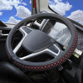 Size 16-20 Inch Ice Silk Ventilation Multi-Style Comfy Grip Steering Wheel Cover for Truck, Bus, Big Rig Trucker,SUV， Anti-Slip Design 16-20 Inch (BlackRed, 17)