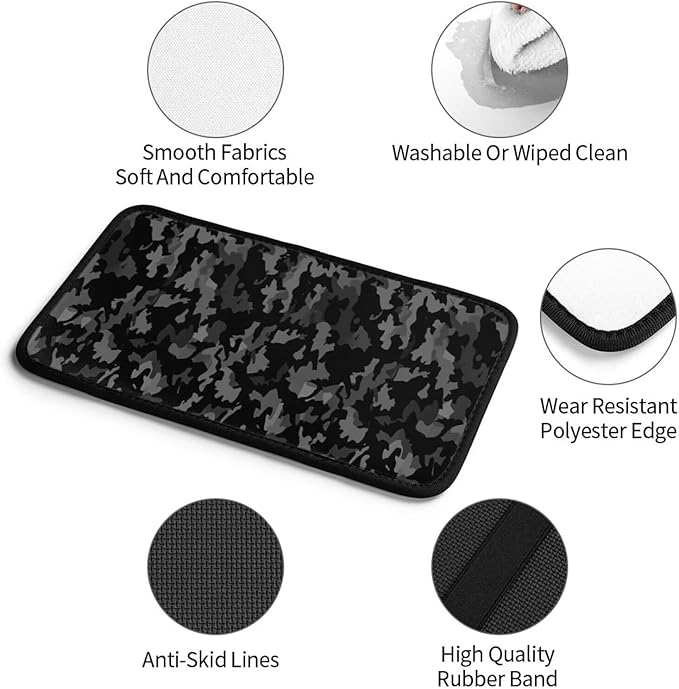 Camouflage Car Center Console Armrest Pads Cover for SUV Sedan Black Camo Army Arm Rest Pad Armrest Protector Auto Decor Accessories Fit for Most Cars Sedans Vans Truck Vehicles, SUVs