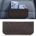 Car Seat Side Pocket Organizer, Multifunctional Mini Console Storage Bag for Phone, Keys, Sunglass, Wallet, PU Leather Tray Pouch Car Organizer Accessories for Seat, Door, Window, Console (Brown)