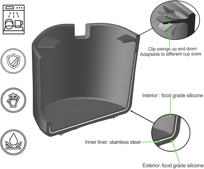 Anti-Spill Cup Holder, FINTHECH Desk Cup Holder,Silicone Suction Cup Holder for Smooth Flat Desk，Holds Cups (White).