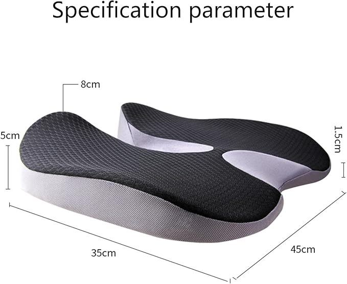 Car Seat Cushion for Long Driving, Ergonomic Memory Foam Seat Cushion, Car Seat Cushion for Back Pain and Lumbar Support Non Slip and Easy Clean for Driving Gaming Chair and Travel C Navy Blue