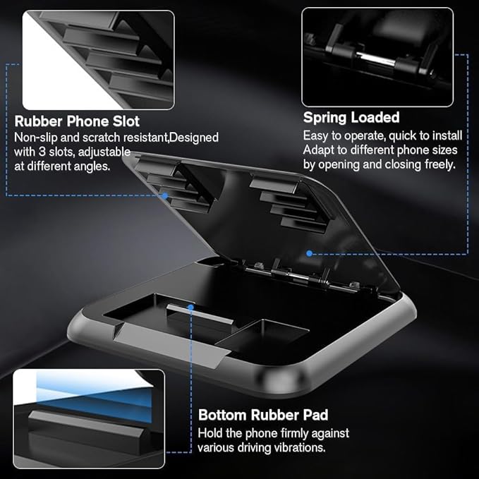Milukon Universal Car Phone Holder & Dashboard Mount - Anti-Slip Phone Cradle Pad for iPhone, Samsung, Android & All Smartphones - Secure Hands-Free Mount for All Vehicles