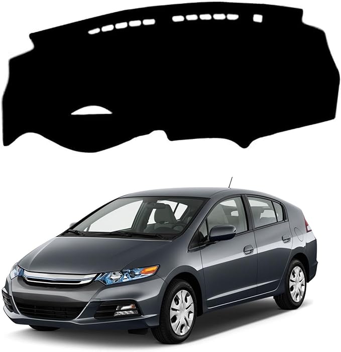 Upgraded Dashboard Mat for 2009-2014 Honda Insight Polyester Dashcover UV Protection Non-Slip Windshield Reflective Instrument Cover Interior Accessory Black