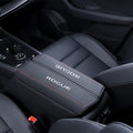 XITER 1PC Leather Center Console Armrest Cover with Side Pockets for Nissan Rogue 2021 2022 2023 2024 2025 2026 Accessories(Red Stitches)