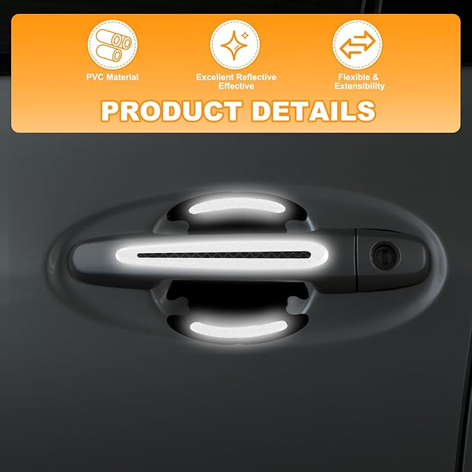 PATIKIL Car Door Handle Sticker, 8Pcs Carbon Fiber Anti-Scratches Vehicle Door Cup Protector Auto Door Handle Protective Film for Cars Trucks RV SUV, Red