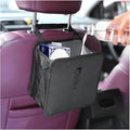 Car Trash Can, Foldable Hanging Multipurpose Vehicle Garbage Bag for Seat Console, Waterproof Collapsible Auto Interior Trash Bin Storage Organizer, Universal for Truck SUV RV (Small)