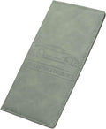HARFINGTON Car Registration and Insurance Holder 9.65" x 4.92" PU Leather Vehicle Glove Box Organizer Storage Accessories Men Women Car ID Holder for License ID Card Bank Card, Gray