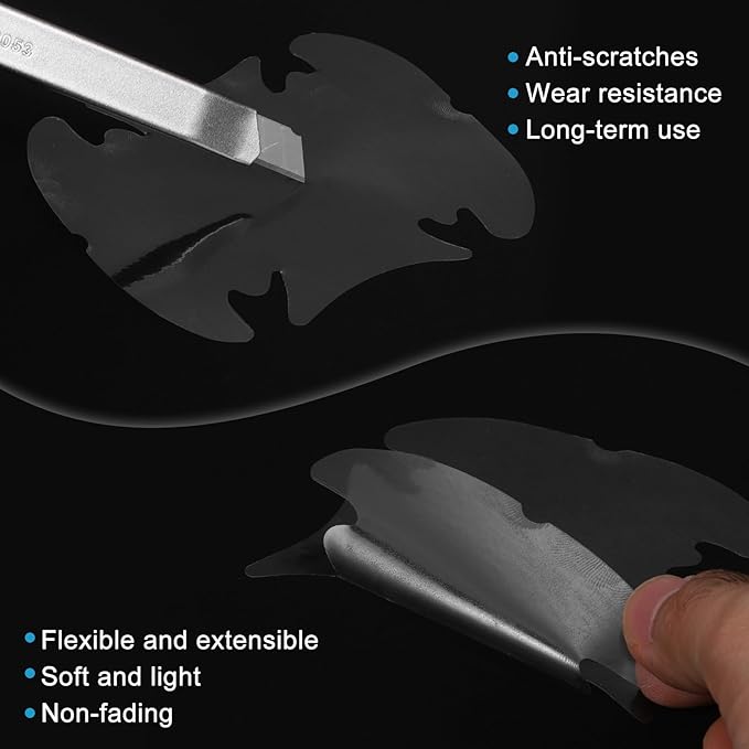 HARFINGTON 4pcs Car Door Handle Scratch Protectors Carbon Fiber Bowl Cover Anti Scratch 3D Sticker Automotive Door Handle Cups Protective Film Bowl Sticker for All Cars, Clear
