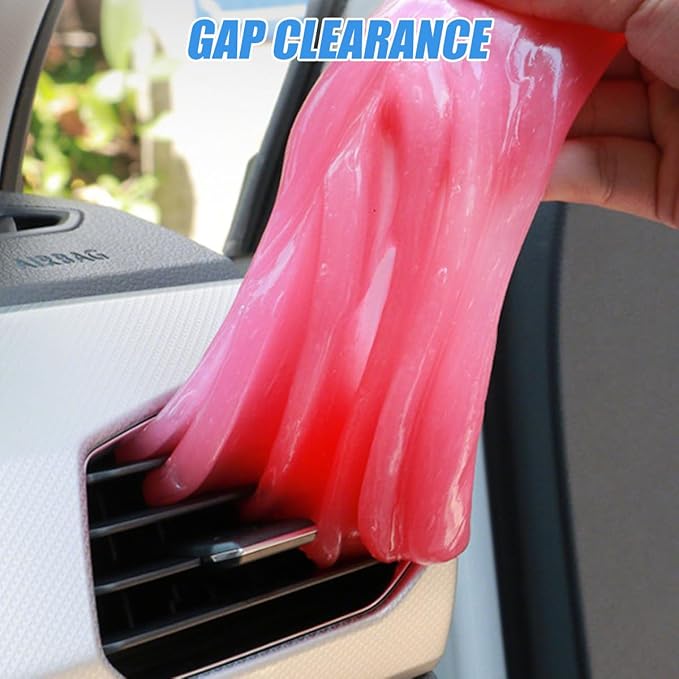 Car Cleaning Gel, Vehicle Dust Detailing Putty Slime Cleaner Kit for Air Vent, Reusable Automotive Interior Detail Clean Mud Removal Tool, Universal for SUV Sedan Truck (Pink)