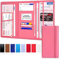 LINTRU Car Registration and Insurance Holder Trifold, Oversized Fit with Reinforced Construction, Matte PU Leather Vehicle Glove Box Organizer for Documents, Car Accessories for Men and Women