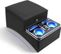 Center Console Armrest Organizer with 7-Color Mood Lighting Center Console for Truck & Minivan & Car & and SUVs Front Seat Bench Center with Locking (Update)