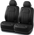 Road Comforts Car Seat Covers, Breathable Leather Seat Covers, Car Seat Covers Front Seats Airbag Compatible, Automotive Seat Covers for Most Cars, Vans, Trucks, SUV-Black