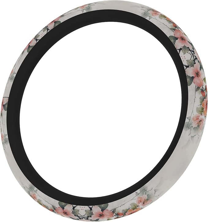 Steering Wheel Cover Neoprene Material Most Cars Men&Women Universal 15 inch Premium Non-Slip Spring Steering Wheel Protector Floral Car Accessories