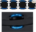Augeny 4PCS Car Handle Protector Reflective Stickers, Universal 3D Carbon Fiber Auto Door Paint Guard, Anti-Scratch Bowl Protective Film for Most Cars (Blue)