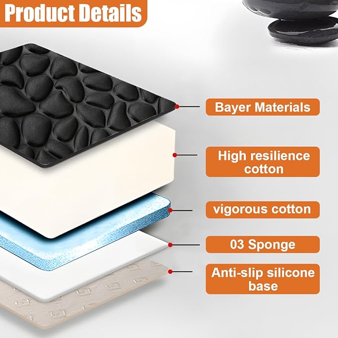 Car Seat Cover, Breathable Comfort Auto Seat Cushion Pad, All Seasons Non-Slip Car Front Driver Bottom Seat Protector, Universal Pressure Relief Accessory for Most Vehicle, Office (Black)