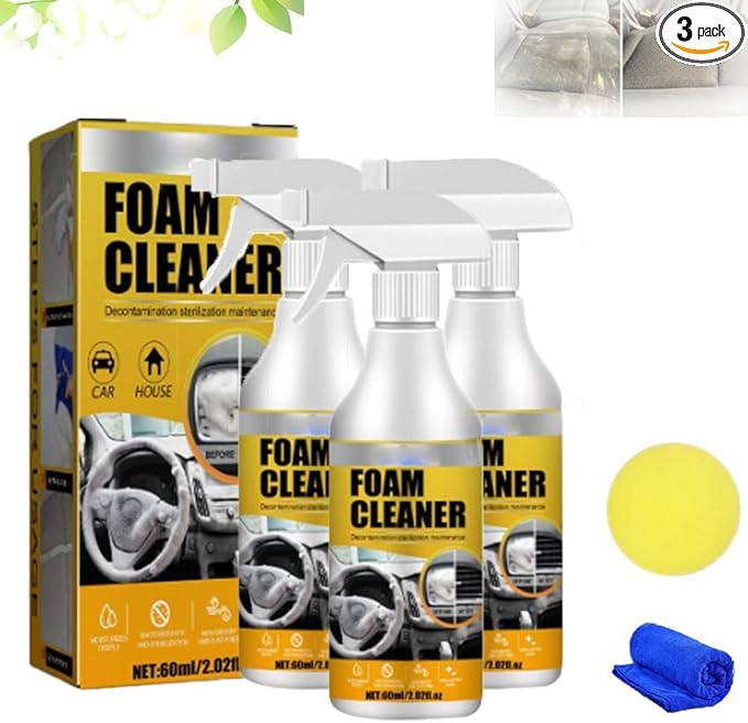 Omaky Multi-Purpose Foam Cleaner for Car, All Around Master Foam Cleaner, Car Interior Foam Cleaner,Car Seat Foam Cleaner Spray, Upholstery Cleaner for Car Seats, Interior Car Cleaner (3pcs)