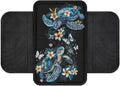 Boatee Flower Turtle Arm Rest Cover for Car Console Organizer Auto Center Console Cover Armrest Mat for Car Console Cushion Comfortable Interior Protector Automotive Armrest Seat Box Protector Black