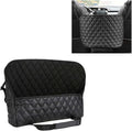 Car Net Pocket Handbag Holder Between Seats, Large Capacity Storage Bag for Front Seats, Leather Car Organizer Backseat Barrier for Kids Pet, Handbag Organizer Pocket Car Console Purse Holder