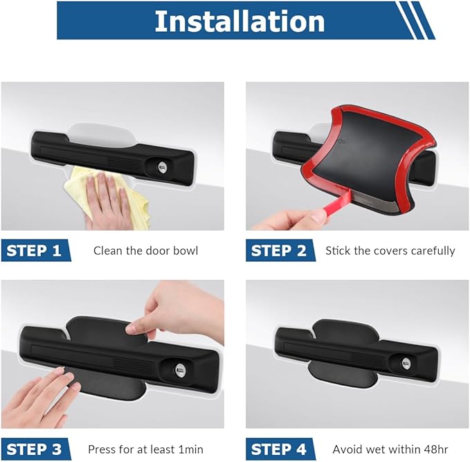 Exterior Door Handle Bowl Cover Compatible for 2021 2022 2023 2024 Ford Bronco Accessories 4 Door Handle Bowl Protector Anti Scratches Matte Black 5 Pcs