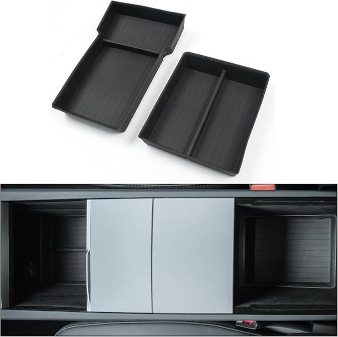 2PCS Center Console Organizer Lower Storage Box for Tesla Model 3 Highland 2024 2025 Tesla Interior Accessories
