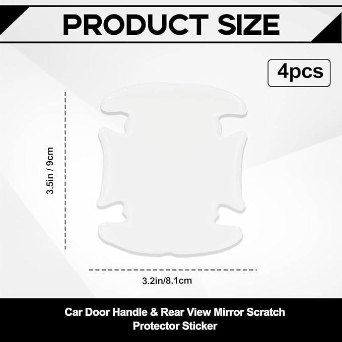 4PCS Waterproof Car Transparency Anti-Scratches Cup Protector, Non-Marking Car Door Protector, Universal for Most Car (Transparent)