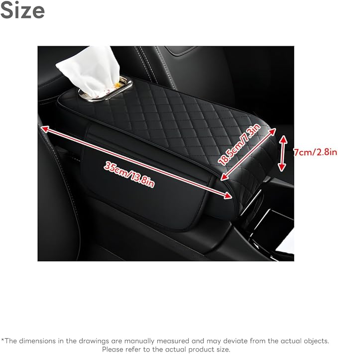Civenhhd Car Armrest Pad, Universal Armrest Cushion Pad, Leather Armrest Box Pad