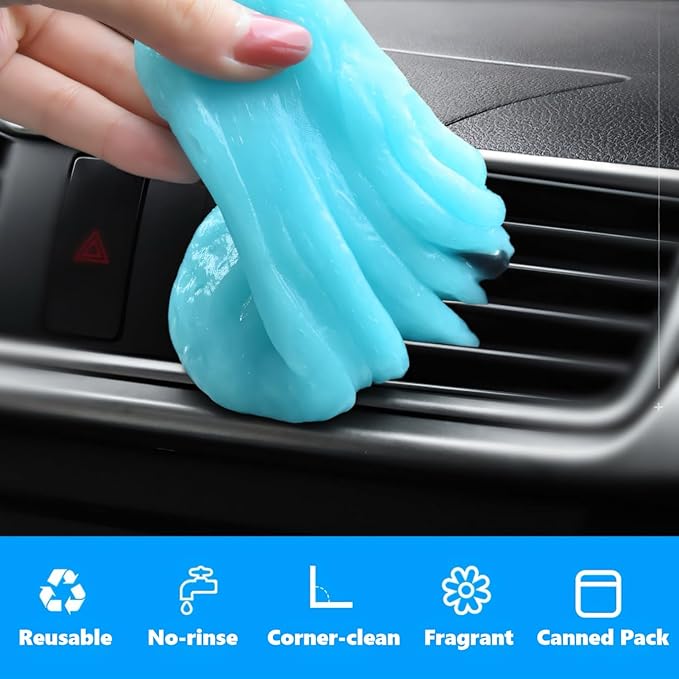 Car Cleaning Gel, Reusable Detailing Putty for Cracks & Vents, Universal Dust Remover for Car Interior, Electronics, Keyboard, Laptop, Multi-Purpose Auto Accessories, Non-Sticky Dust Cleaner Kit