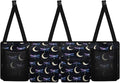 Dragonfly Moon Large Capacity Car Trunk Organizer, Waterproof Oxford Backseat Hanging Storage Bag with 4 Pockets, Foldable Car Organization for Car Tools, Car Accessory for SUV Truck