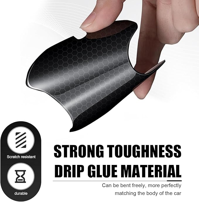 4 Sets Car Door Handle Bowl Sticker, Reflective Car Door Handle Scratch Protector, Self-Adhesive Door Decor Decal, Universal for Cars, SUVs, Trucks