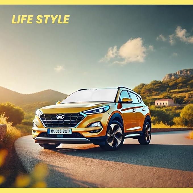 Kinder Fluff Windshield Sunshade | Reflective Patented Car Sun Protection - Certified 99% UVR Block - Cool Interior | Foldable Sun Visor Cover | Automotive Accessories for Summer Heat |Size L+ 64"x36"