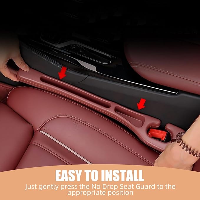 FFKQBH No Drop Seat Guard, Car Seat Gap Filler, Drop seat Gap fillers Between Seat and Console Stop Things from Dropping (Black)