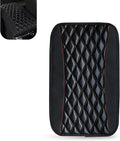 Car Center Console Cover, Patchwork Leather Center Console Cushion Pad, Waterproof Dustproof Auto Armrest Seat Box Cover Protector, Comfortable Armrest Pad for Car, Sedan, SUV, Van (Black)