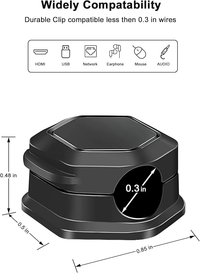 Magnetic Cord Organizer - Cord Organizer for Desk- Cord Holder -Magnetic Cable Clips, Adhesive Wire Holder Keeper Organizer for Desk, Nightstand, Phone Charger, Computer, Home, Office, Car