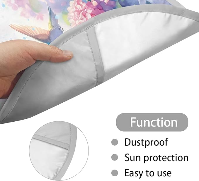 Dustproof Steering Wheel Sun Shade Steering Wheel UV Reflector Shade Cover Vehicle Accessories Universal Fit Car SUV Truck Van, Hummingbird Hydrangea Flower Pattern