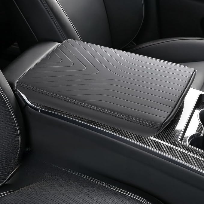 SPORTME Car Armest Cover Soft Leather Anti-Scratch Center Console Cover Pad,Elbow Support Seat Armrest Box Cushion Protector for Tesla Model X 2023 Accessories