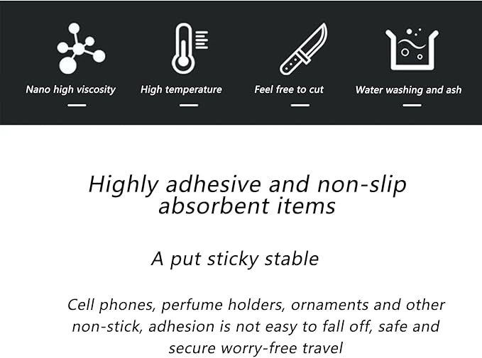 hill froeistung 2pack Sticky Anti-Slip mat, Non-Slip Rubber mat, Universal Non-Slip car Dashboard Sticky mat for Mobile Phones Sunglasses Keys fits with Cargo Liners(Black/Grid Pattern27*15cm)
