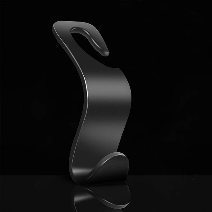 DOSAYA Car Seat Headrest Hook 4 Pack - Universal Auto Seat Hook Hanger Storage Organizer Holder (Black)