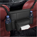 Car Handbag Holder Between Seats, Leather Large Capacity Vehicle Front Seat Storage Bag with Tissue Holder, Multi-Pocket Automotive Console Organizer, Universal for SUV RV Truck (Style2)