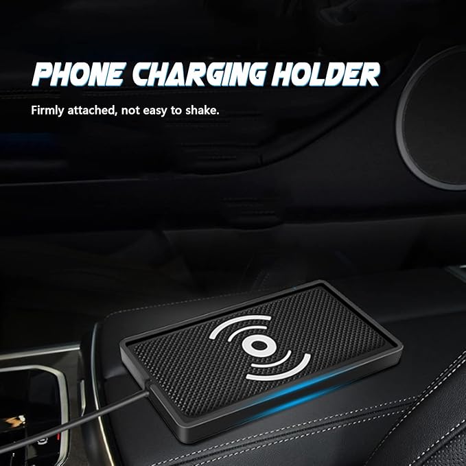 , Universal 10W Car Antislip Cell Phone Fast Charging Pad Mat Holder Portable