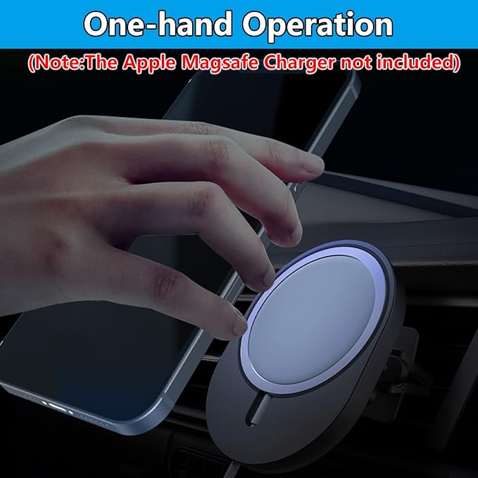 Car Vent Holder for Apple MagSafe Charger Compatible with iPhone 14/14 Plus/14 Pro/14 Pro Max and iPhone 13/12 Series(Charger not Included)