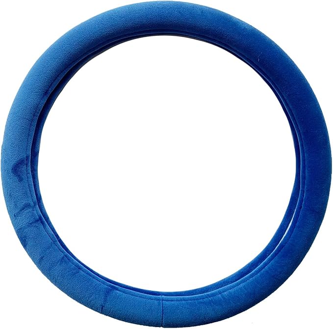 Fluffy Steering Wheel Cover, Short Plush Auto Accessories for Men and Women with Inner Ring Universal 15 Inch (Blue)
