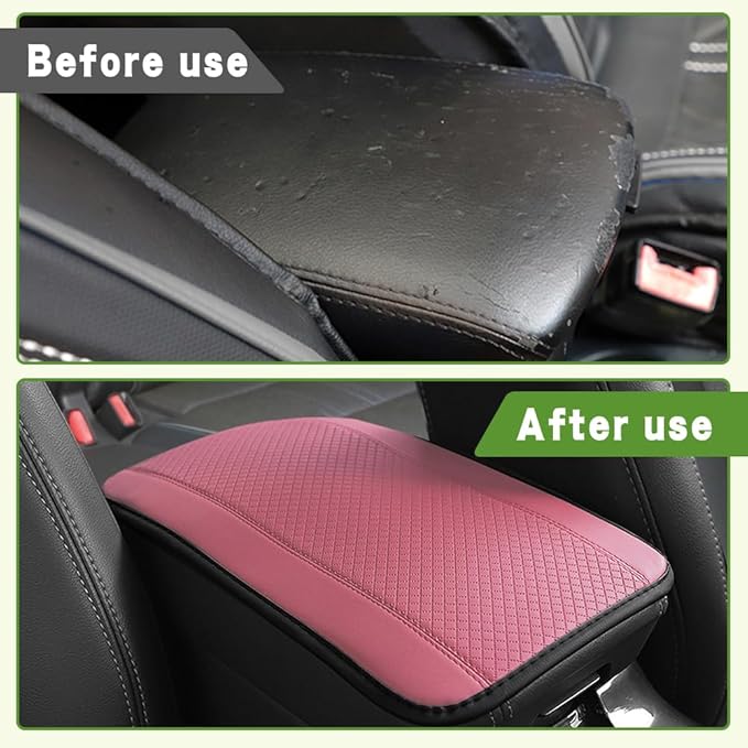 Car Center Console Armrest Pad, 12.6X 7.2 Inch PU Leather Waterproof Auto Armrest Seat Box Cover Protector, Car Center Console Cover, Universal Car Interior Accessories for Cars, Trucks, SUVs