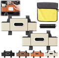 3-in-1 Car Backseat Organizer, Car Organizers and Storage Box with 2 Cup Holders & 4 Hooks, Multifunctional Car Seat Back Storage Box with Tissue Box, for Phone, Snacks, Drinks, Handbag (White, 2PCS)