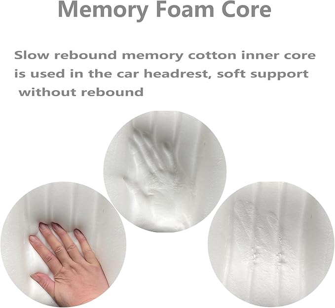 Forbell Car Headrest Pillow –Premium Memory Foam Ergonomic Car Pillow for Head Support & Comfort, Soft Washable Cover, Ideal for Long Drives and Travel