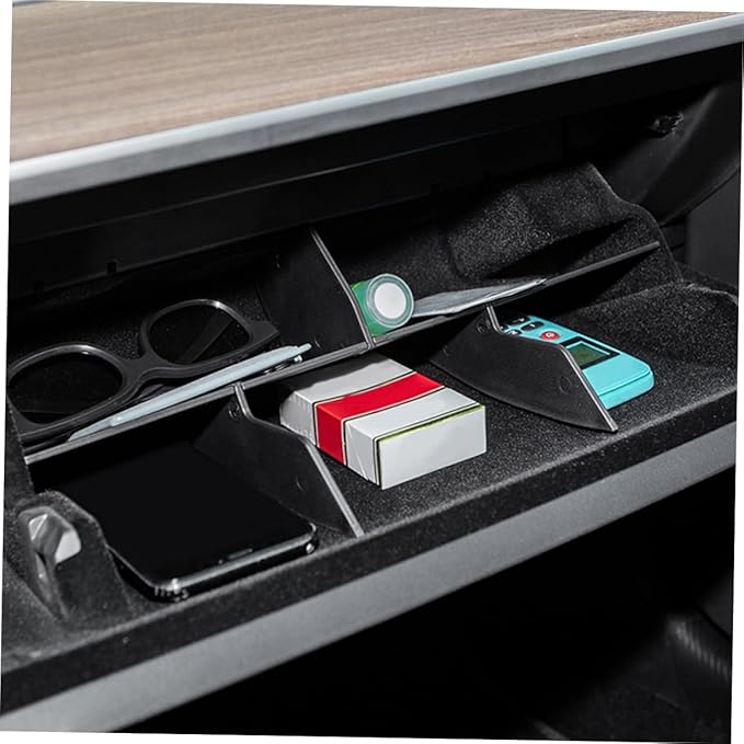 STOBAZA Portable Car Glove Box Organizer Insert Tray Abs Material Space Saving Divider for Model No Tools Needed Efficient Storage Compartment Enhancer